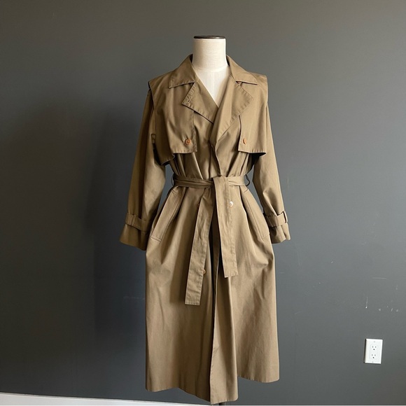 SANYO Jackets & Blazers - Vintage Sanyo Camel Trench Coat Old Money Quiet Luxury Longline Minimalist